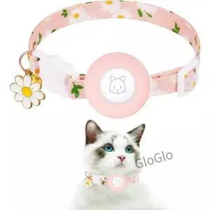케이스 고양이 목걸이 벨과 꽃 참 장식이 있는 새끼 강아지 분실 방지용 조절 가능한