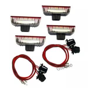 DHBH4Pcs 자동차 LED 도어 경고등 웰컴 골프 6 7 제타 MK5 파사트 B6 B7 CC 티구안 시로코