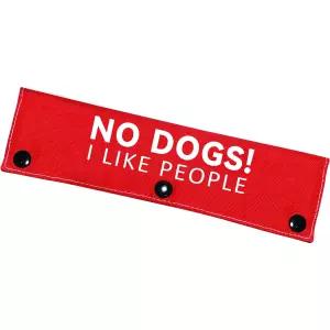 강아지 목줄 슬리브 ID 패치 태그 Advivio No Dogs I Like People 레드 경고 걸이