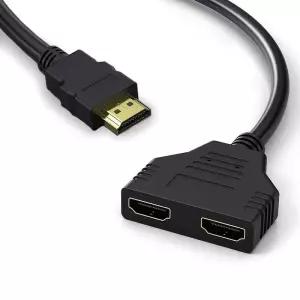 모니터전원선 케이블 HDMI 분배기 남성 1080P-듀얼 여성 1-2 웨이 어댑터 노트북 TV 모니터 1080P 1 in 2 O