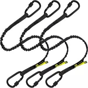 BearTOOLS 듀얼 커넥터 툴 랜야드 최대 하중 9kg 알루미늄 스크류락 연결 후크가 있는 탄성 테더 반사 웨빙