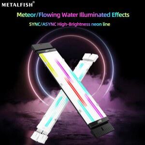 모니터전원선 컴퓨터 마더보드용 METALFISH 연장 케이블 24PIN GPU 스트립 /비동기화 라이트 8PIN