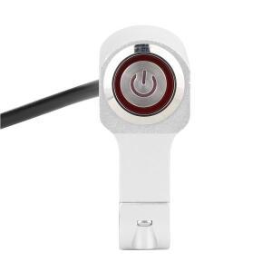 핸들바 헤드라이트 스위치 알루미늄빨간색 LED 표시등 포함 바이크 오토바이 수정 부품 25mm