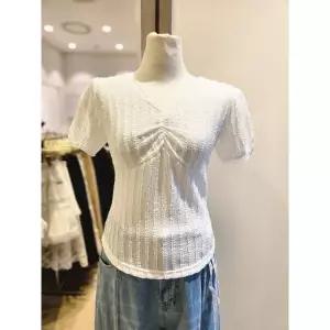 일부수량 [에고이스트] 레이스 패치 브이넥 셔링 티셔츠 ES2JT600 2798344