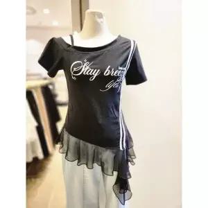 일부수량 [에고이스트] 밑단 러플 언발넥 티셔츠 ES2JT602 2798350