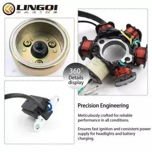 오토바이 부품 6 코일 발전기 마그네토 고정자 범용 먼지 자전거 마그네틱 실린더 모토 크로스 액세서리