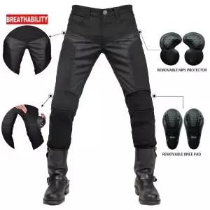 Motorcycle Riding Pants for Men Summer Mesh Motorbike Tsers with 4 X CE Armor R Slim Fit Antifall