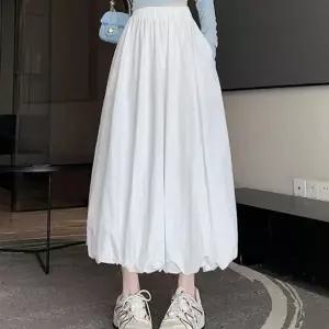 여자 데일리룩 밴딩 벌룬 롱스커트