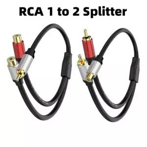 0. 금도금 RCA 오디오 케이블 12 잭 Y 스플리터 어댑터 연장 코드 (TV DVD 플레이어 서브우퍼 스피커용)