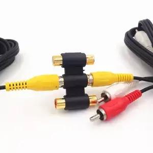 다기능 오디오 비디오 커넥터 3 RCA 커플러 미니 암암 소켓 어댑터 연장 변환기