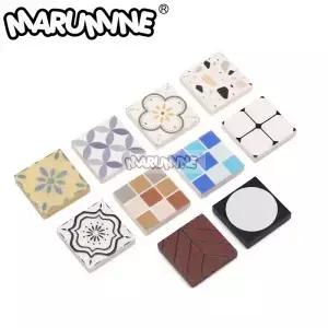MARUNE 150PCS 2x2 바닥 타일 보드 빌드 블록 MOC 벽돌 부품 월스트리트 뷰 액세서리 DIY 공예 매니아