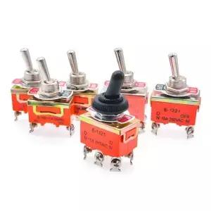토글 스위치 SPST DPDT 250V 15A 2 3 위치 래칭 ONOFF ONON ONOFFON E1322 1021 1122 1121 1221 1321 캡