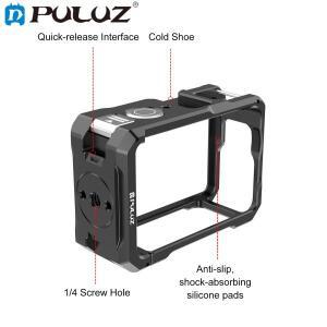 카메라 충전기PULUZ 알루미늄 합금 케이지 보호 프레임 (DJI 오즈모 액션 6용) 충격 카메라 슈 및 1/4인치