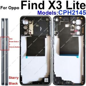 OPPO Find X3 Lite CPH2145 중간 하우징 프레임 커버 베젤 플레이트(측면 버튼 포함) 교체 수리 부품