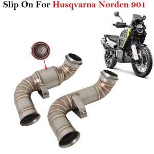 Husqvarna Norden 901 바이크 오토바이 배기 탈출 모토 시스템 스테인레스 스틸 미드 링크 파이프 연결  머