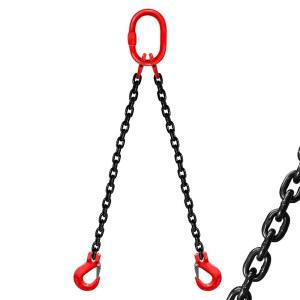 SENKEYFE 2톤 체인 슬링 1/4인치 x 5피트 팅 2개 다리 산업용 그랩 후크 4400LBS 용량 G80 합금강 엔진 화물 보안용 호이스트 트 견인 및 취급용