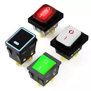 1PCS 30x22mm 로커 스위치 DPST 헤비 듀티 30A T85 정격 IP67 방수 12-24V/110-220V 해양 보트 자동 토글