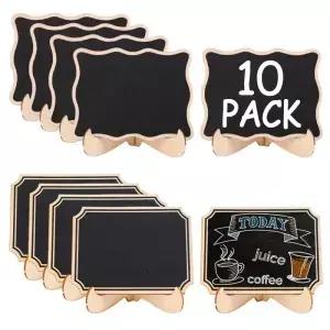 1-10PCS 휴대용 나무 칠판 미니 보드 메시지 레이블 로그인 DIY 장식 생일 웨딩 홈 파티