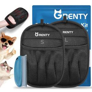 GRENTY 2개 세트 반려동물 털 제거 장갑 개 고양이용 업그레이드된 5손가락 정전기 제거기 옷 카펫 소파 틈새 카시트용 도구