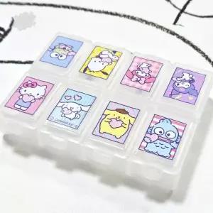 알약 모양 비즈 소품 보관 케이스 여덟칸 정리함 휴대용 미니 수납함 액세서리