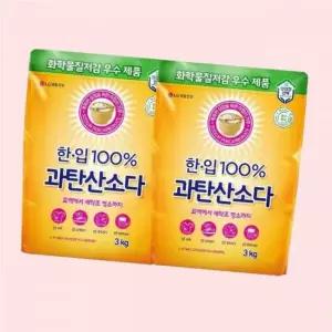 엘지 한입 과탄산소다 3kg x2개 대용량 가루세탁세제 표백 청소 냄새얼룩제거 4440302