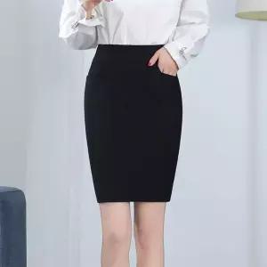 올스판 뒷트임 H라인 정장 치마 면접 오피스룩 스커트 하이웨스트
