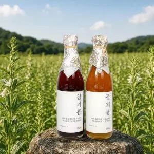 건담농수산 저온압착 참기름 350ML+들기름 350ML 시골기름집 통참 당일착유