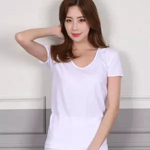 트라이 여반런닝 편안한 면100% 백색 여성반팔런닝