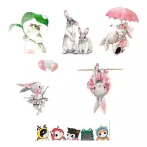 큐티 고양이 벽지 스티커 토기 시트지 스티커 아이방 스티커 포인트 벽지 내방꾸미기 창문 벽시트지