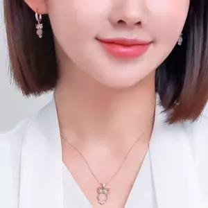 14K 로즈 부엉이 생일선물 주얼리선물 금 목걸이 금침 귀걸이 주얼리 세트