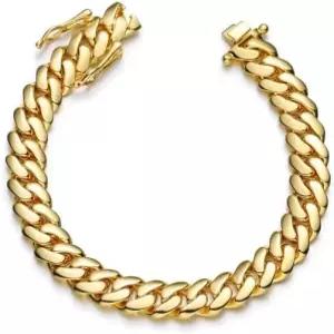 925 ICEOMG 마이애미 쿠바 링크 팔찌 남성용 여성용 방수 12/22mm 7/8/9인치 14K 골드 도금 더블 세이프티