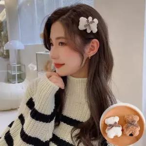 수제공방 베어 리본 헤어 머리 집게 핀 끈 머플러 곱창 스카프 러블리 꽃
