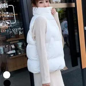 여성경량패딩조끼 여성 오버핏 패딩조끼 하이넥 패딩 조끼 URK101