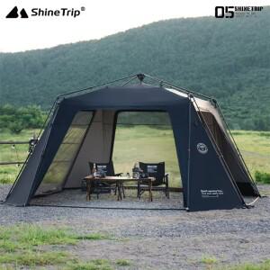 ShineTrip 캠핑 텐트 실버 도금 캐노피 초대형  설치 Sunproof 자동 돔 방수