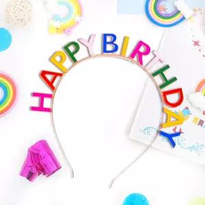 해피벌스데이 레터링 파티장식 생일머리띠