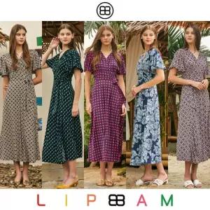 [Lipbbam] 립밤 바하마 프릴 플레어 랩 원피스 1종