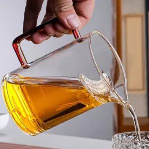메이마운틴 유리잔 거름망 숙우400ML 레드 유리머그잔