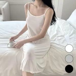 여성 나시 원피스 여름 휴양지 H라인 슬립 롱스커트 집콕패션 파자마 홈웨어 집순이옷