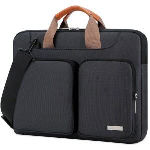LACDO 360 보호용 노트북 숄더백 Acer호환 hp호환 LENOVO DELL ASUS 노트북용 15~15.6인치 슬리브 케이스 Acer호환 ASPIRE hp호환 PAVILION DELL INSPIRON LENOVO IDEAPAD용ASUS 젠북 가방 블랙
