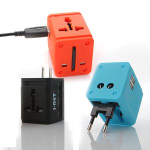 아이넷 JY-158 해외여행용 멀티아답터 (USB2 포트 / 2100mA 고속충전)