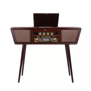 아이이피 i9100V 진공관 올인원엔틱오디오 턴테이블 블루투스 CD 라디오 카세트테이프