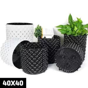 플라스틱 블루베리 타공 숨쉬는 뿌리 화분 40x40CM 조립식 분갈이 나무 텃밭 슬릿 과습방지 물빠짐 묘목