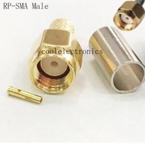 50pcs RP SMA RG58 RG142 RG400 LMR195 커넥터 어댑터에 대 한 핀 동축 크림프 케이블없이 남성