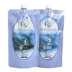 소망 CS 오징어먹물 트리트먼트 컬러 염색약 500ml 다크브라운 - CS 오징어먹물 트리트먼트 컬러 염색약 50
