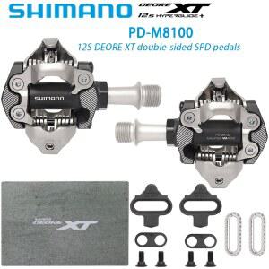 클릿 시마노 DEORE XT PD M8100 MTB 자전거 페달 SPD 자동 잠금 야외 오프로드 라이딩 산악 액세서리