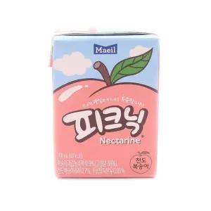 택배가능 매일 피크닉 천도복숭아 200ml 1박x 24개입/과채/주스/팩음료수/나들이/매일/음료/팩주스/복숭아