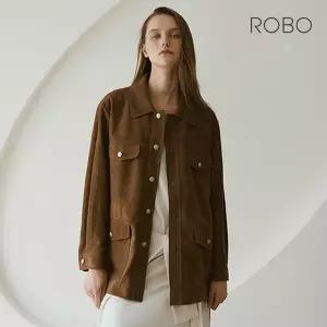 로보 25FW 이태리 스웨이드 사파리 하프코트