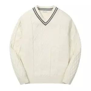 [롯데백화점]본 남성 S/S 케이블 트위스트 브이넥 니트 아이보리 BNESSW807IV