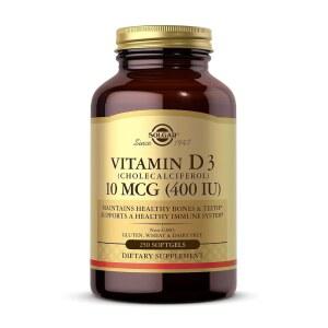 Solgar 비타민 D3 (콜레칼시페롤) 10 MCG (400 IU) 250 소프트젤