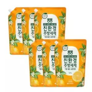 퐁퐁 친환경 주방세제 오렌지 1.2L 6개